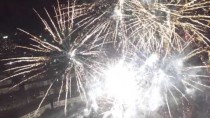 Fireworks with drone Sylvester New Year 2015