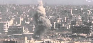 Russian drone films fighting in Damascus